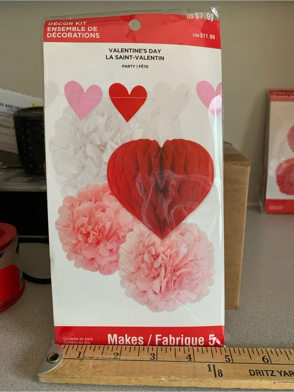 Valentine's Day Pink & Red Paper Flower and Heart Party Decorations